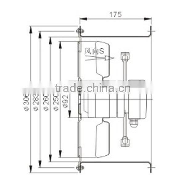 YWF2D-250mm long tube type external rotor Axial fan
