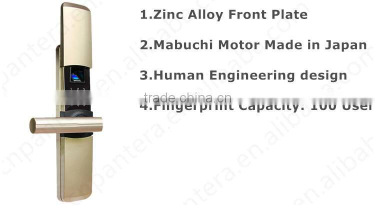 Left Hand Digital Biometric Smart Password Fingerprint Door Lock with Zinc Alloy