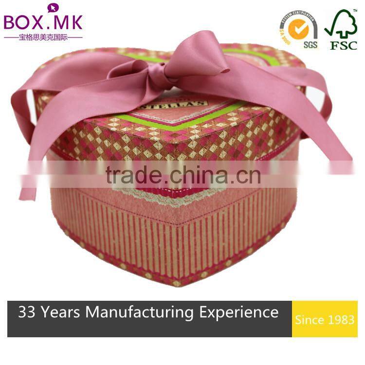 Hot Sale Pink Heart Shape Custom Jewelry Boxes