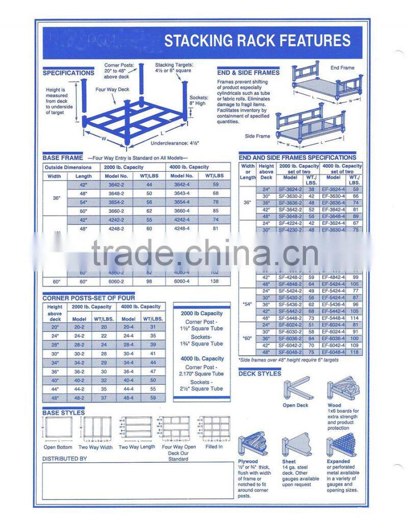 Heavy duty steel stacking rack