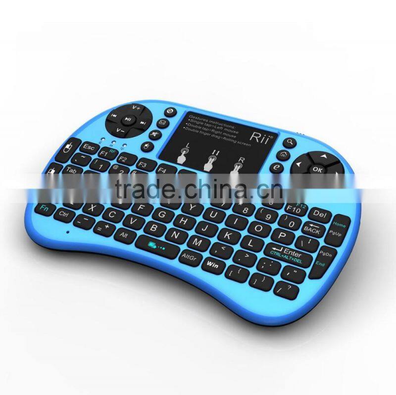 Rii I8 Backlit 2.4GHz Mini Wireless Keyboard Fly Air Mouse with Touchpad Handheld Gaming Keyboard for Tablet PC Android TV