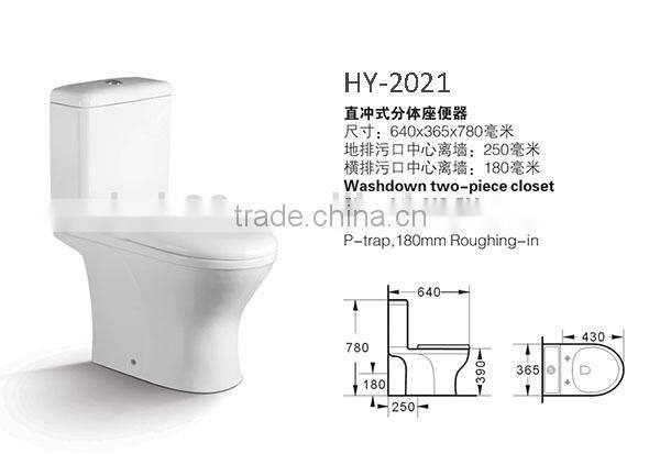 Floor Mounted S-trap Water Color Toilet