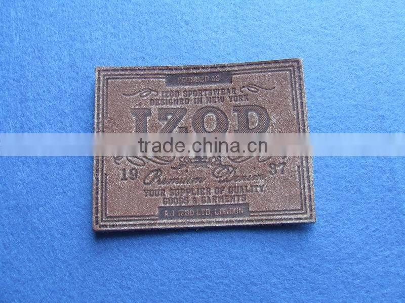 factory price 2016 hot embossed and printed sew on leather labels