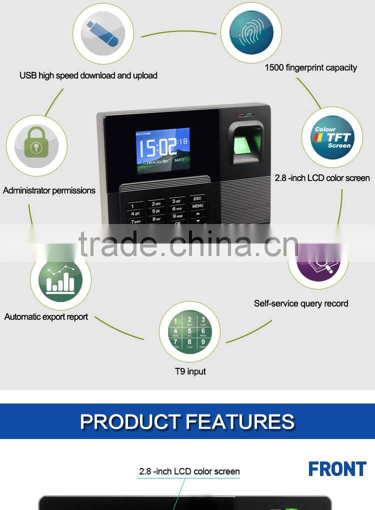 Fingerprint capacity: 1500 finger print sensor OC051-6