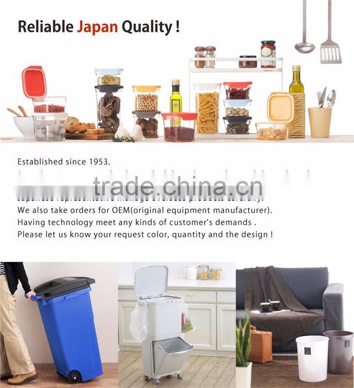 Various sizes of open top trash containers with casters and handle