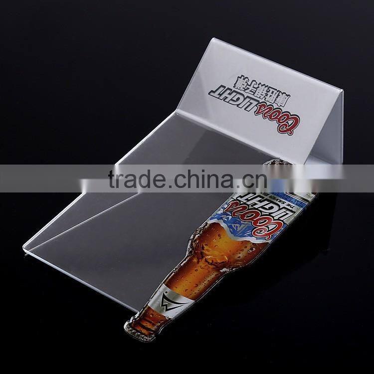 new premium customized acrylic plexiglass high clear acrylic menu holder with bottole shape