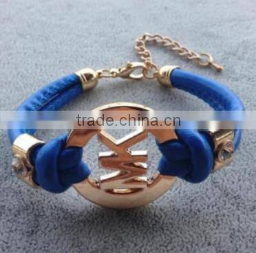 fashion vintage Pu leather lady leather bracelet wholesale
