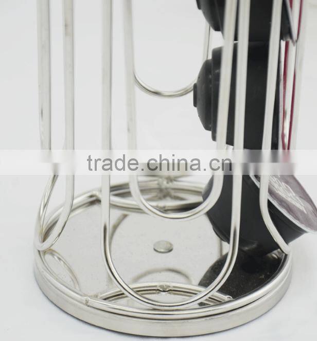 Customized wall mounted Stainless Steel Coffee Capsule Holder 24 pod storage