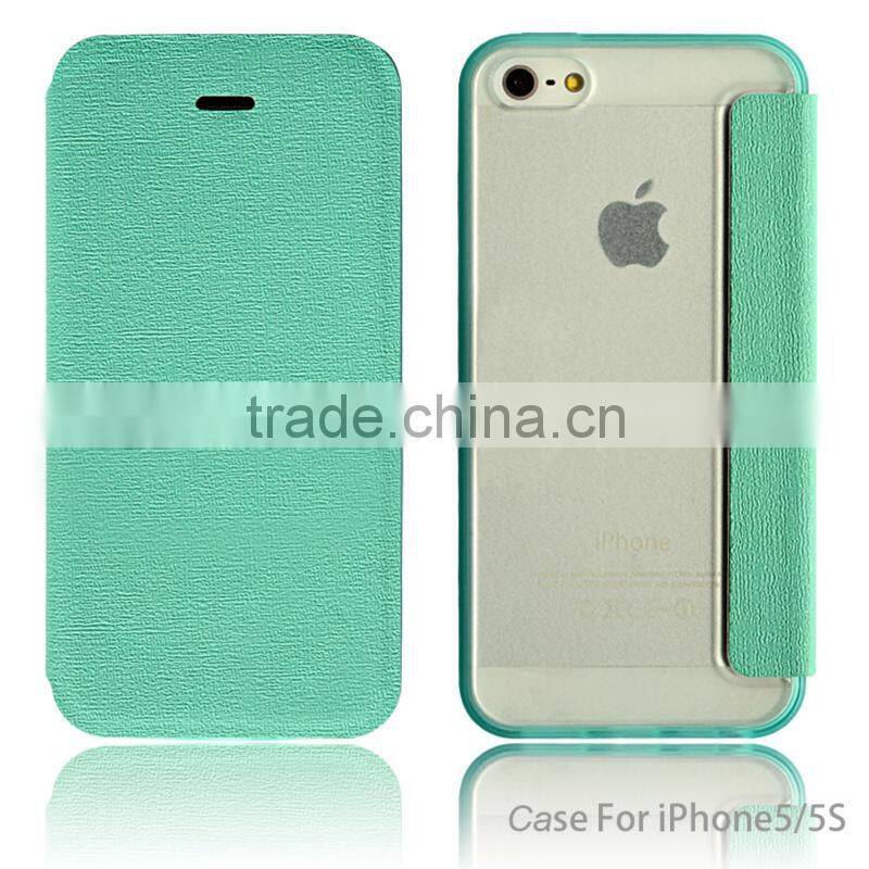 2014 solid color book type smartphone case for iphone 5