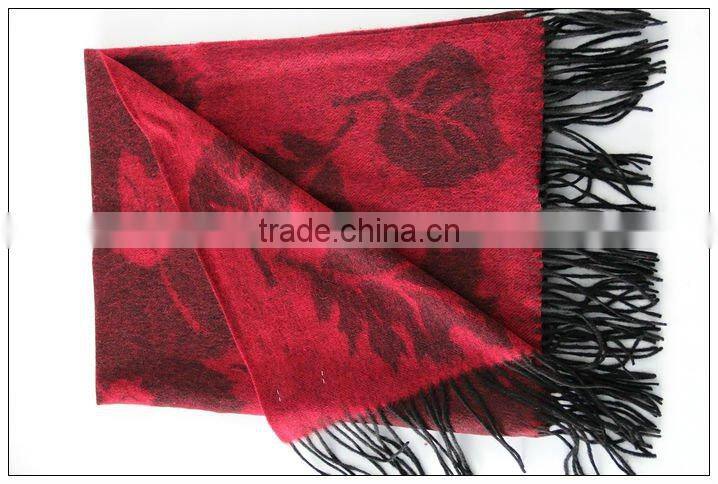 100% wool print scarf