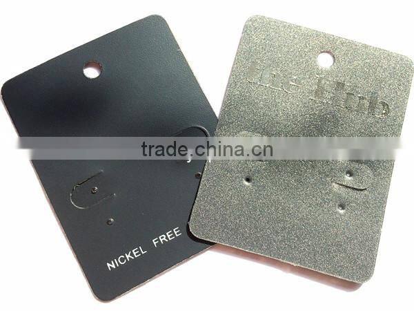 punch 2 holes silver earring card with gold logo custom