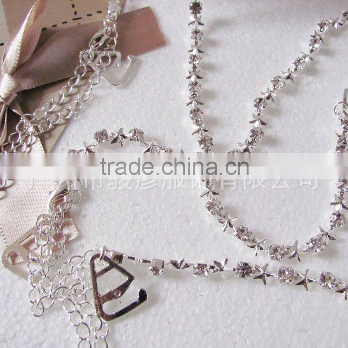 Metal rhinestone shoulder staps J072