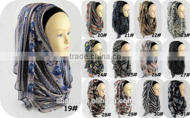 high quality chiffon printed scarf hijab