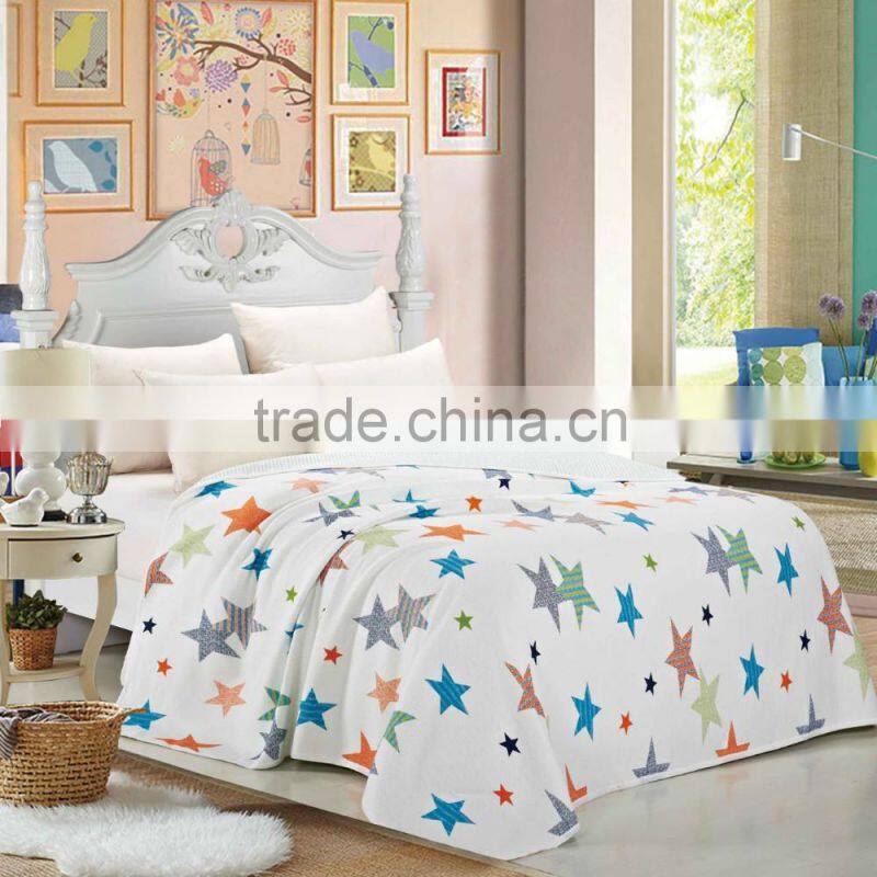 Colorful Stars Style 100% Cotton Blanket/Knitted Summer Quilt