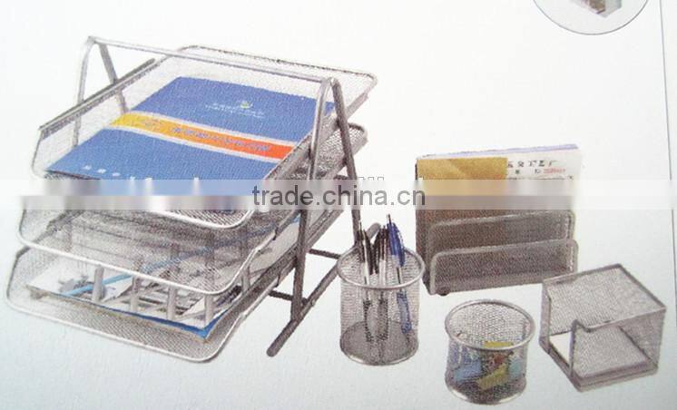 metal mesh office set of 5 pcs ,mesh document tray magazine