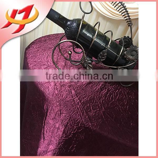 Crushed cheap polyester satin ruffled table cloth