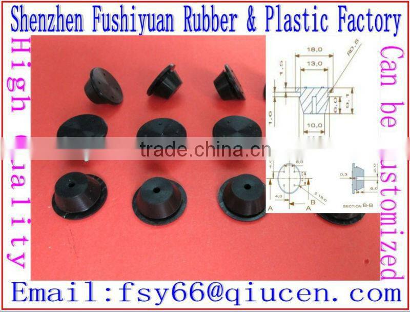 ID13~14.5mm H9.1mm black rubber hole plugs Silicone rubber stopper plug cover for hole bottle with groove