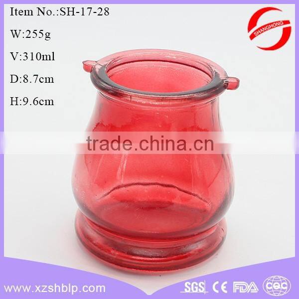 2016 Custom unique colored recycled glass candle jar wholesale