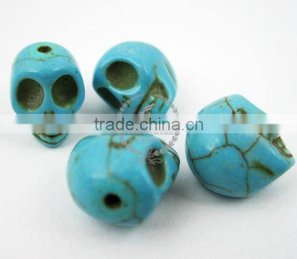 18MM blue TURQUOISE skull stone beads,skull loose beads,skull beads strand 3030002
