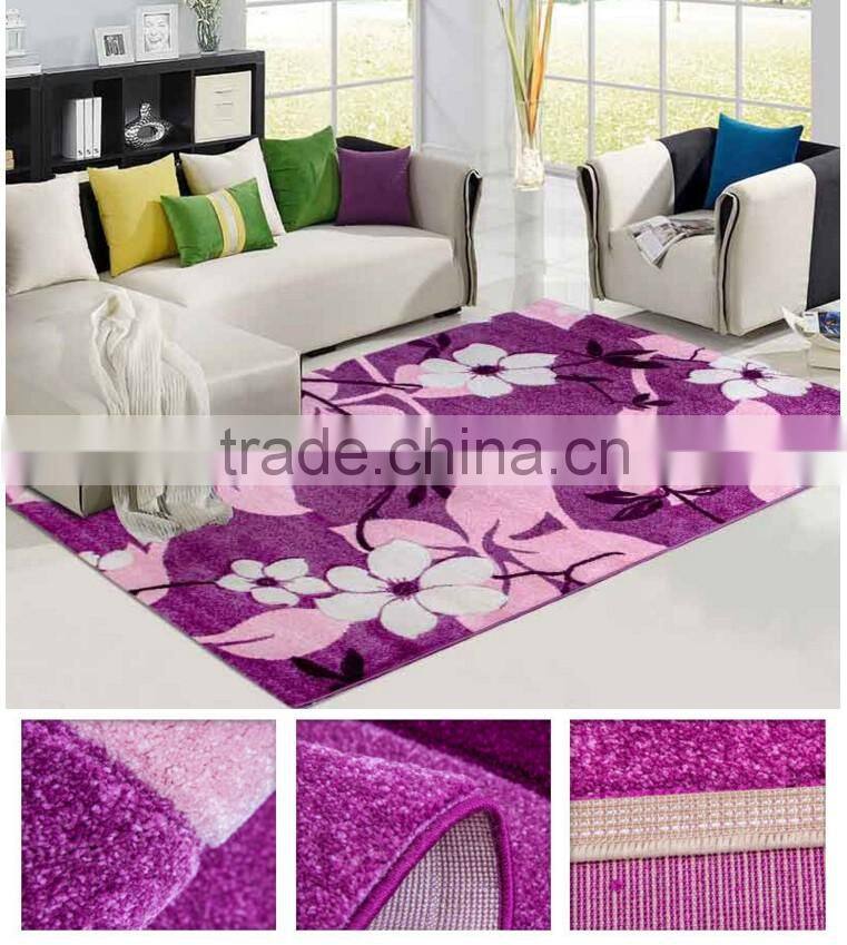 2016 hot sale purple silk shaggy carpet carpet underlay hotel carpet