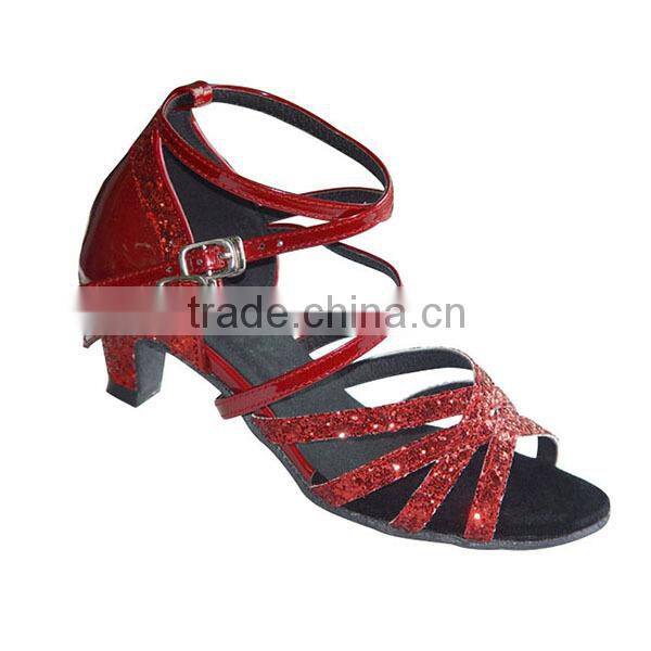 Colorful ballroom dance shoes child high heel shoes for children