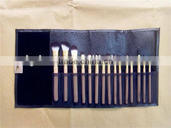 Wholesale 11pcs Long blue ferrule Cosmetic makeup brushes,Two tone Makeup brush set