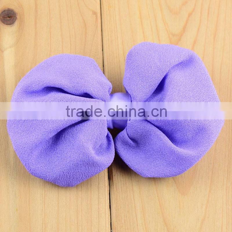 Chiffon Fabric Hair Bows Tie Wholesale hair pin chiffon bow flowers
