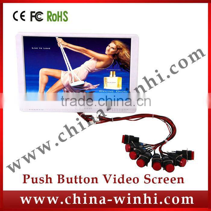 10.2inch TFT LCd Monitor Restaurant USB SD CF External Push Button Panel Display LCD TV with Memory Card Slot Advertising Player