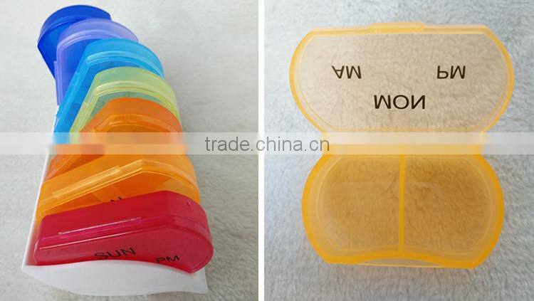 Promotional Travel Use 7 days plastic pill box case
