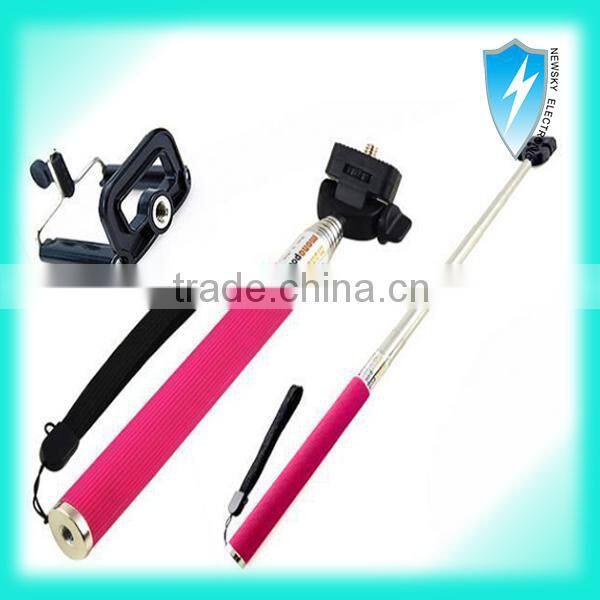 Selfie stick with bluetooth shutter button