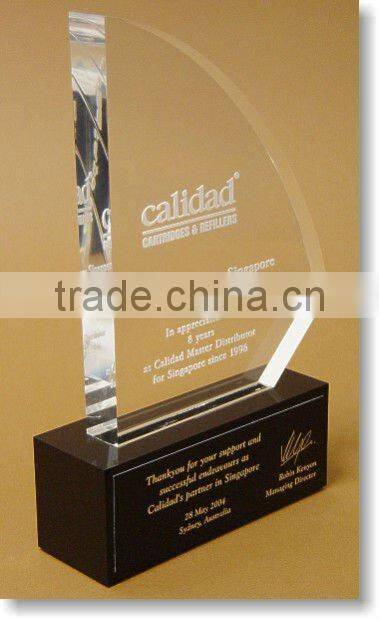 clear acrylic trophy and medals