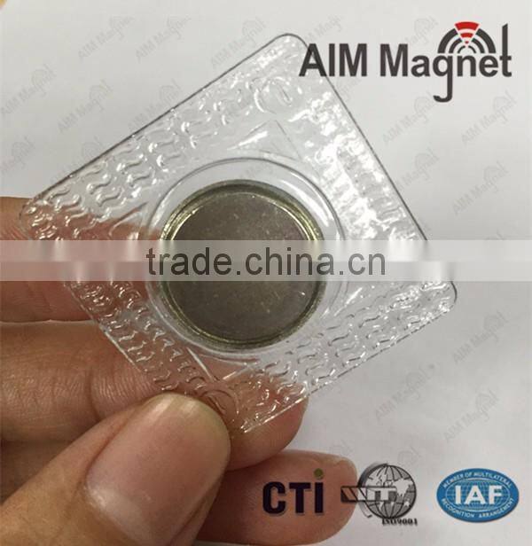 Button PVC coated round neodymium hidden magnet
