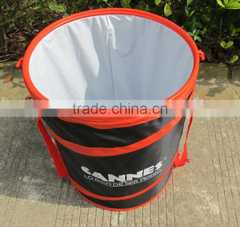 pet food barrel collapsible Foldable nylon pop up spiral collapsible Pet Food container
