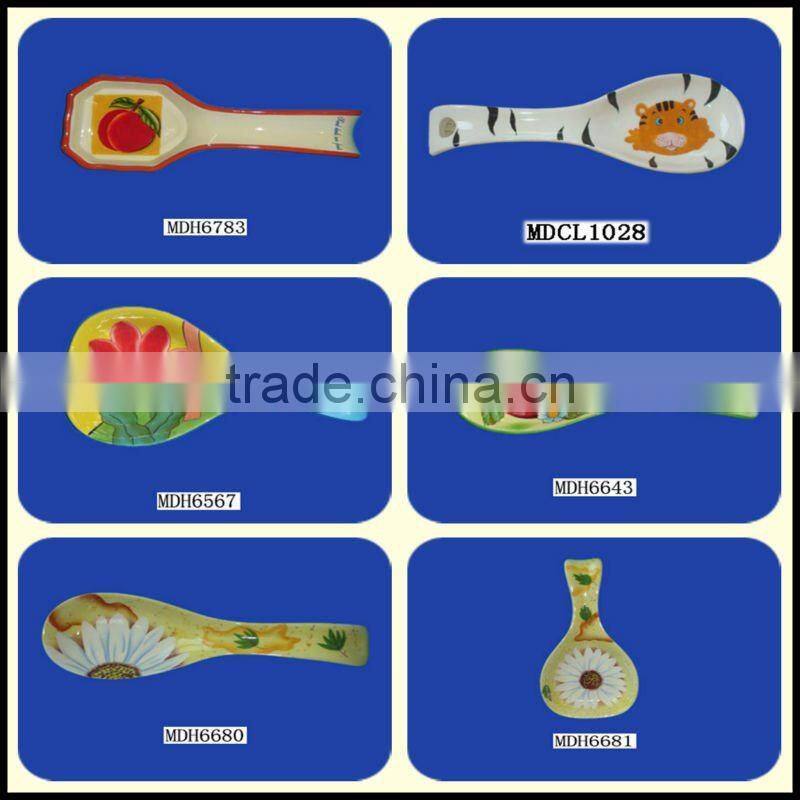 Beautiful ceramic soup spoon rest for crafts