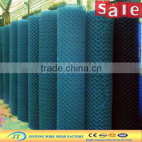 chicken wire cage rock wall/ PVC coated chicken wire mesh (ISO9001 Manufacturer )