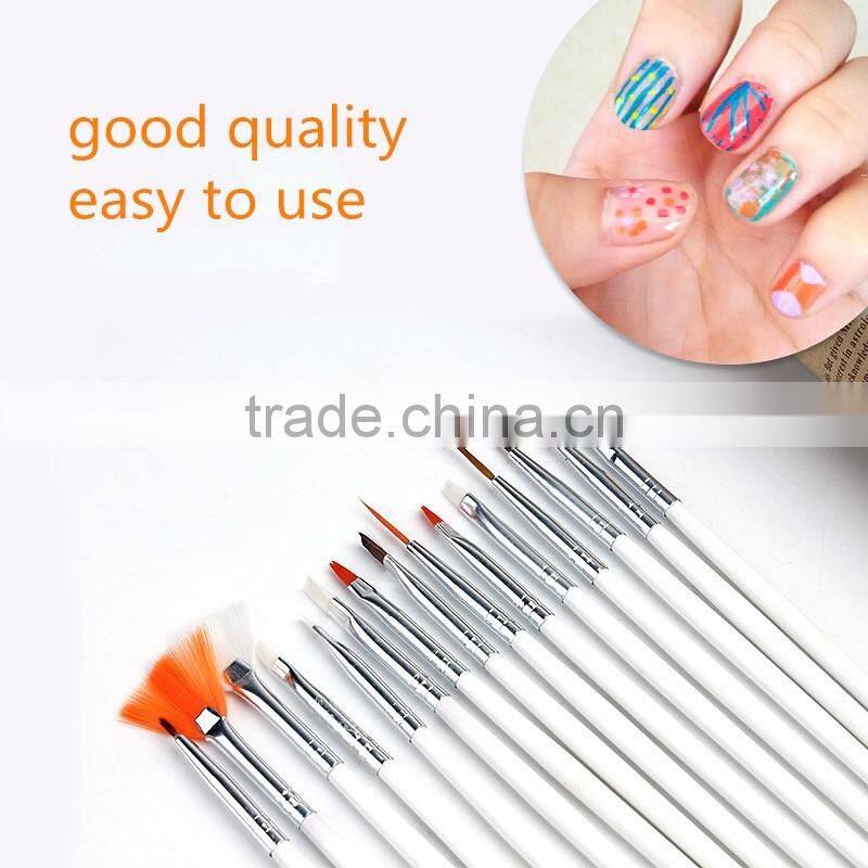 Wholesale 15pcs per set wood handle nail round oil artist paint brush pen set for art painting