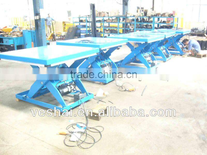 Veshai blue hydarulic lift table for warehouse and factory
