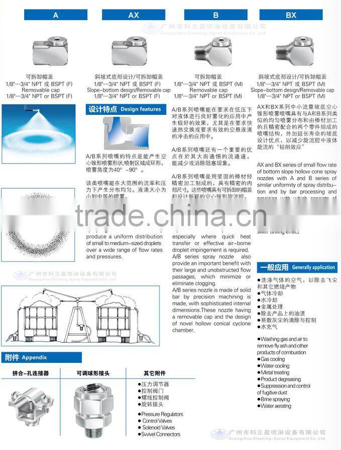 Small and medium-sized flow hollow cone spray nozzle