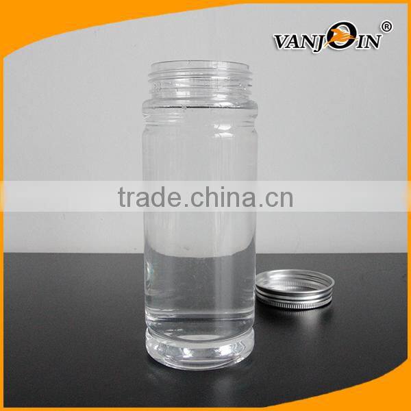 Empty Food Grade Plastic Food Storage Jars 330ml with Aluminum Cap