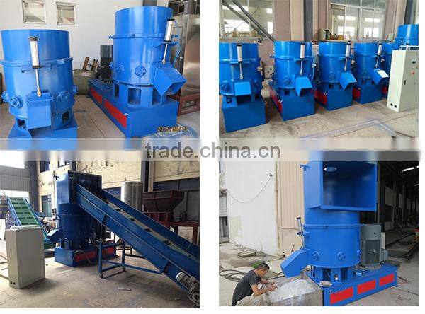 Waste plastic PE/PP films agglomerating granulator machine