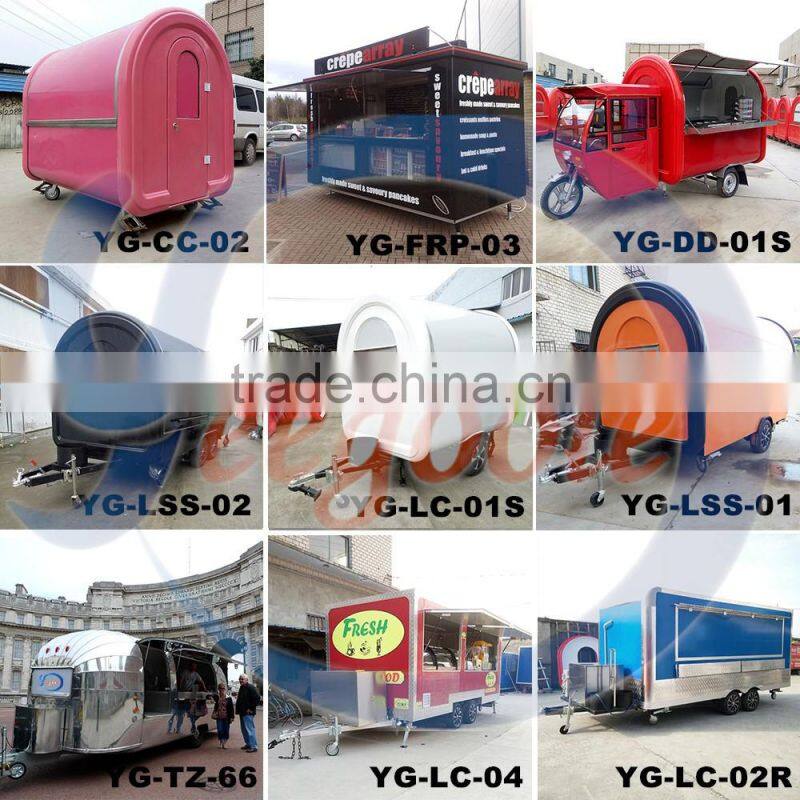 Yeegoole Thai model ice cream trailer / food carts vendors / stainless steel trailer CE