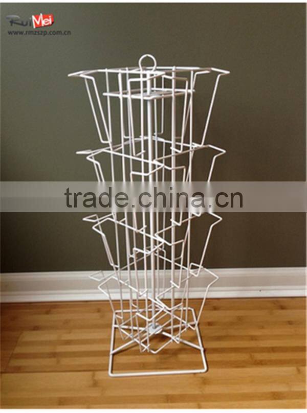 3 Tiers Spinning Metal cardboard book display stands