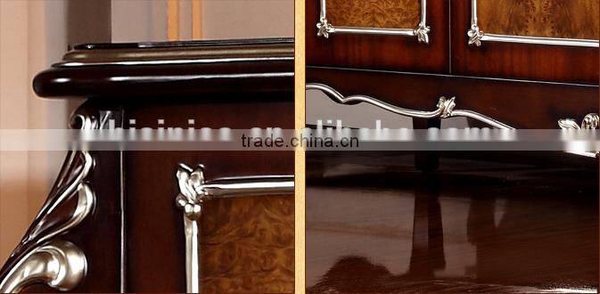 Luxury American Style Wooden Kitchen Cabinet, Kitchen Furniture Side Cabinet, Silver Foil Kitchen Cupboard (BF01-ML020)