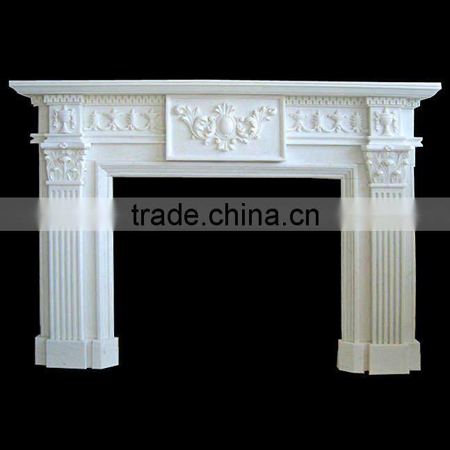 Italian White Marble Fireplace Frame With Girl Design