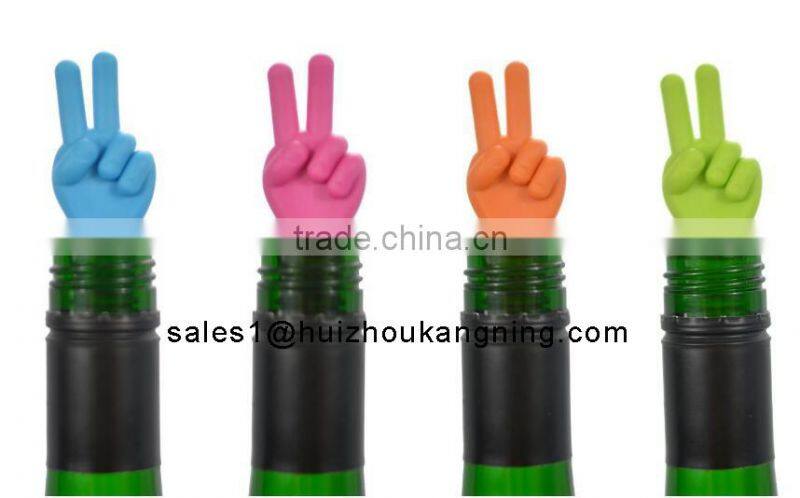 Peace Fingers Silicone Bottle Stoppers
