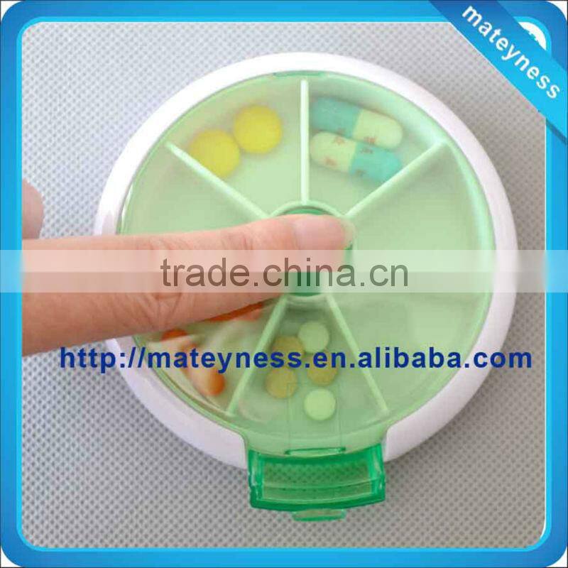 OEM Plastic Promotional Round Rotating 7 Day Pill Box