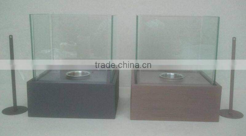 square stainless steel box bio ethanol fireplace