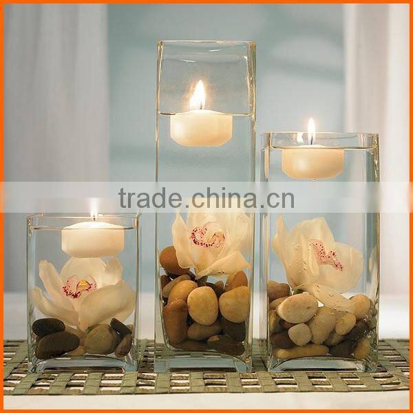 High quality clear decorative glass candle