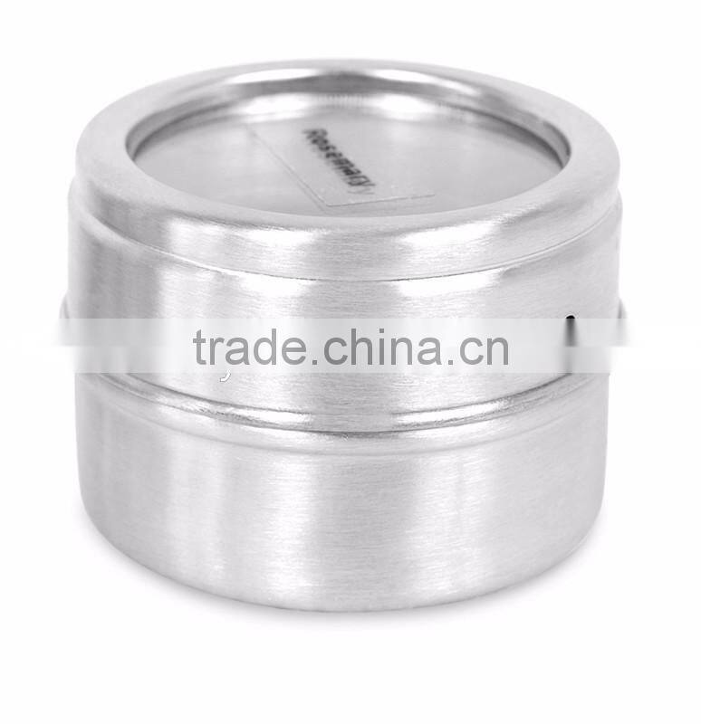 4 Pcs Stainless Steel Salt and Pepper Cruet Condiment Holder Magnetic Spice Set