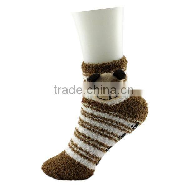 Soft non-slip lady floor 3d cartoon girl tube sock
